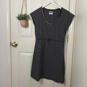 Columbia Omni Wick Black Striped Dress Sz M